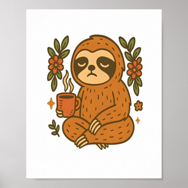 Sloth Playing Guitar Poster (Vorne)