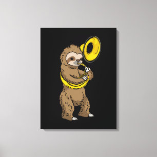 Sloth Playing Sousaphone Geschenk Männer Sousaphon Leinwanddruck