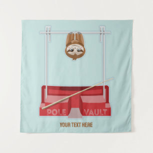 Sloth Pole Vaulsport Day Wandteppich