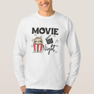 Sloth Popcorn Movie Night Niedlich Sloth Movies T-Shirt