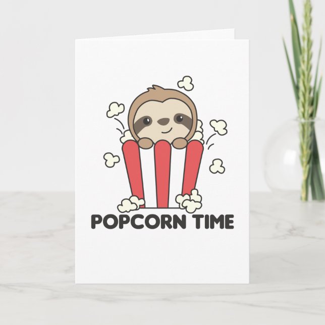 Sloth Popcorn Time Funny Animes in Fast Food Karte (Vorderseite)