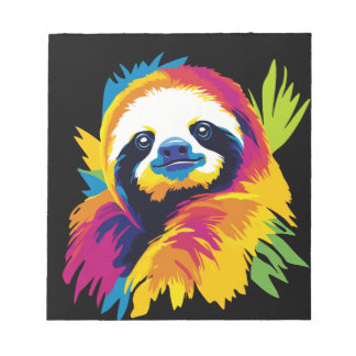 Sloth Portrait Illustration Watercolour Painting Notizblock