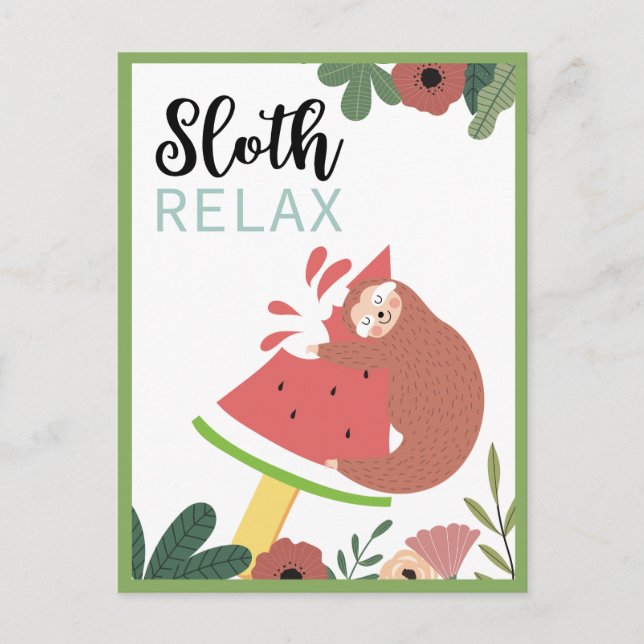 Sloth Postcard Postkarte (Vorderseite)