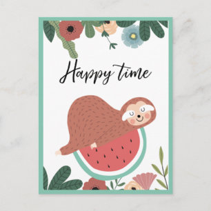 Sloth Postcard Postkarte