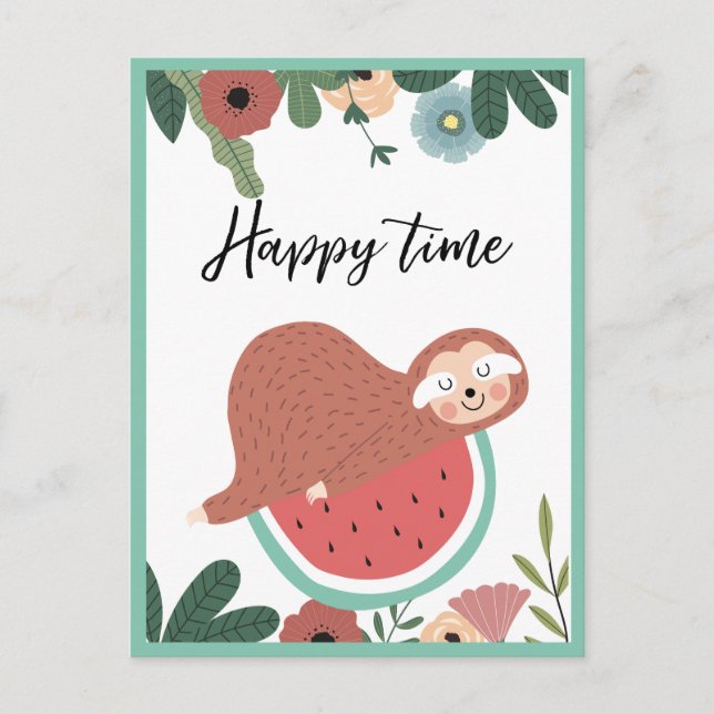 Sloth Postcard Postkarte (Vorderseite)