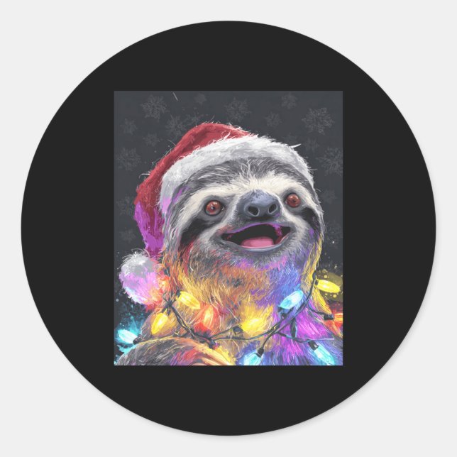 Sloth Present Runder Aufkleber (Vorderseite)