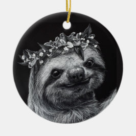 Sloth Princess Keramik Ornament