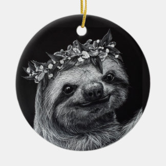 Sloth Princess Keramik Ornament