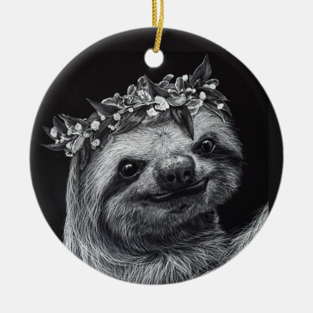 Sloth Princess Keramik Ornament (Vorne)