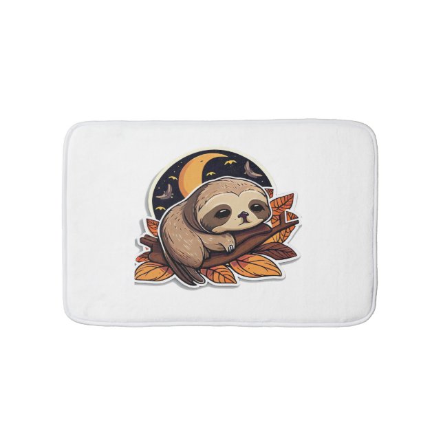 sloth pumpkin Halloween sticker style 2 Classic T- Badematte (Vorderseite)