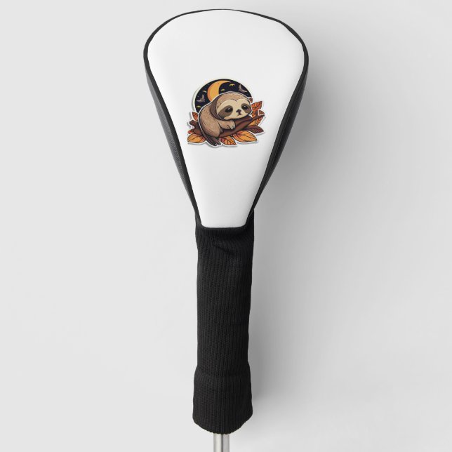 sloth pumpkin Halloween sticker style 2 Classic T- Golf Headcover (Vorderseite)