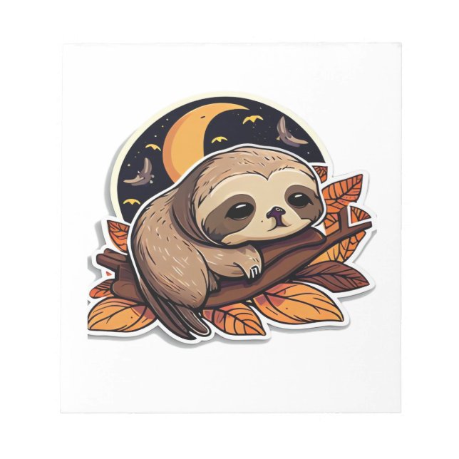 sloth pumpkin Halloween sticker style 2 Classic T- Notizblock (Vorderseite)