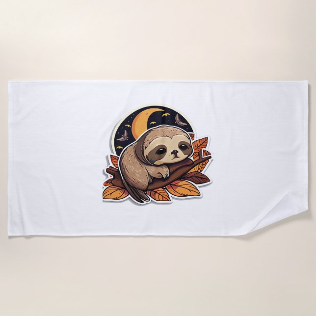 sloth pumpkin Halloween sticker style 2 Classic T- Strandtuch
