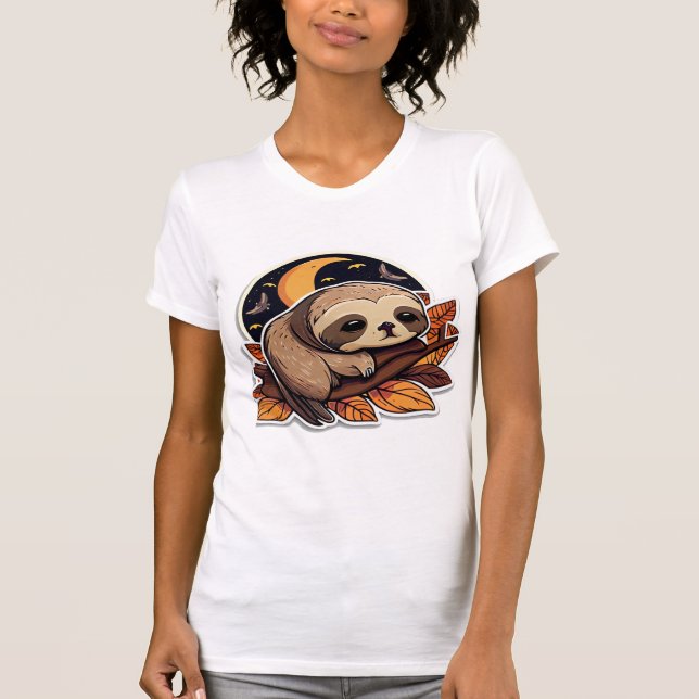 sloth pumpkin Halloween sticker style 2 Classic T- T-Shirt (Vorderseite)