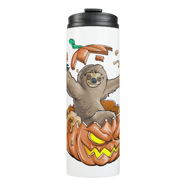 Sloth Pumpkin Halloween Thermosbecher (Vorderseite)