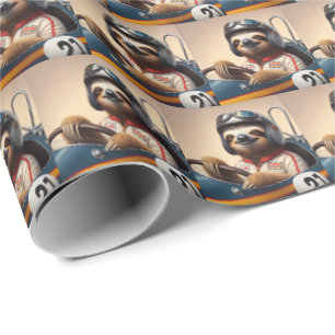 Sloth Racecar Treiber Geschenkpapier