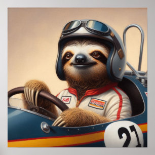 Sloth Racecar Treiber Poster
