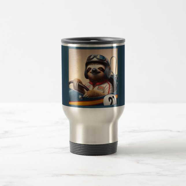 Sloth Racecar Treiber Reisebecher (Mittel)