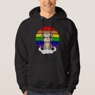 Sloth Rainbow Glitzer Kawaii Sloth Colorful Hoodie