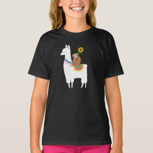 Sloth reitet auf Llama T-Shirt