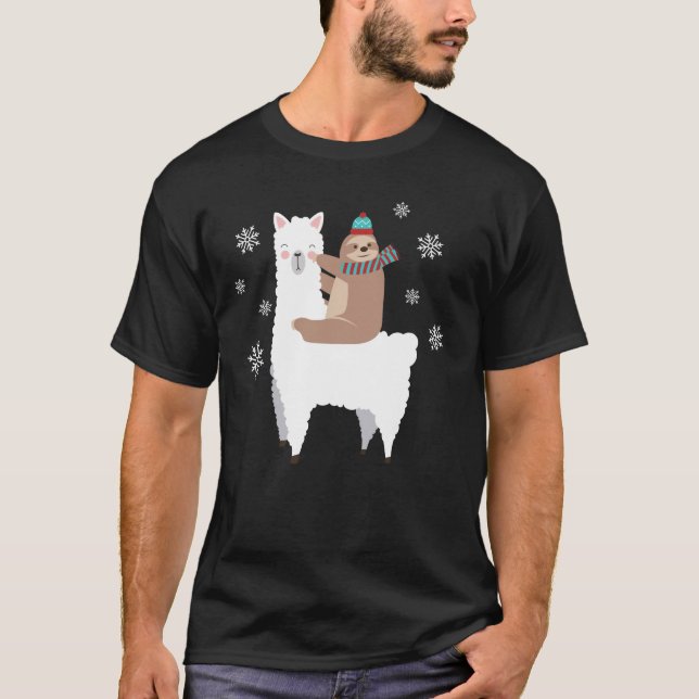 Sloth-Reitlama-lustige T-Shirt (Vorderseite)