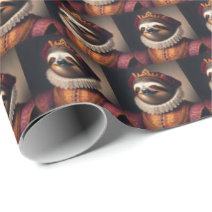 Sloth Renaissance King Geschenkpapier