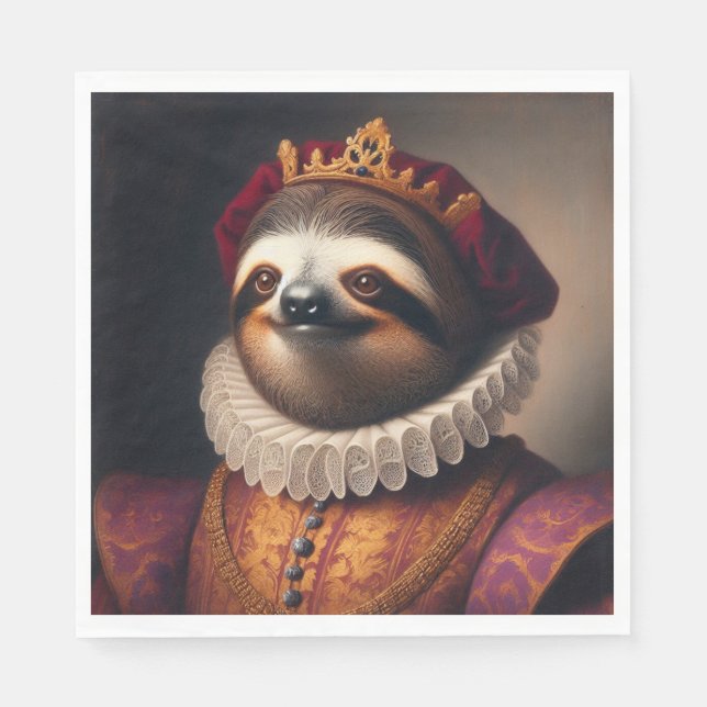 Sloth Renaissance King Serviette (Vorderseite)