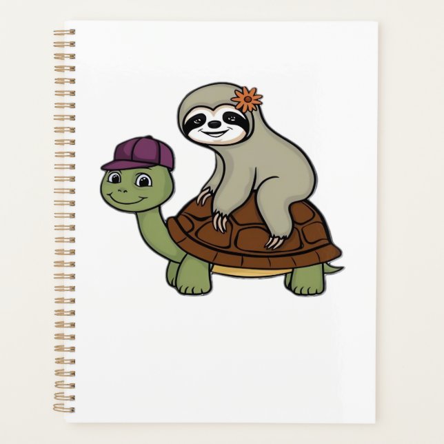 Sloth riding a turtle Classic T-Shirt Planer (Vorderseite)