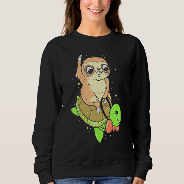 Sloth Riding A Turtle Slotle Sloth Classic Sweatshirt (Vorderseite)