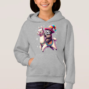 Sloth Riding auf Llama-Niedlichen Tieren Kindermäd Hoodie