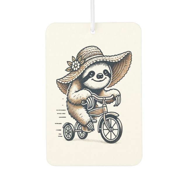 Sloth Riding Bike Autolufterfrischer (Vorderseite)