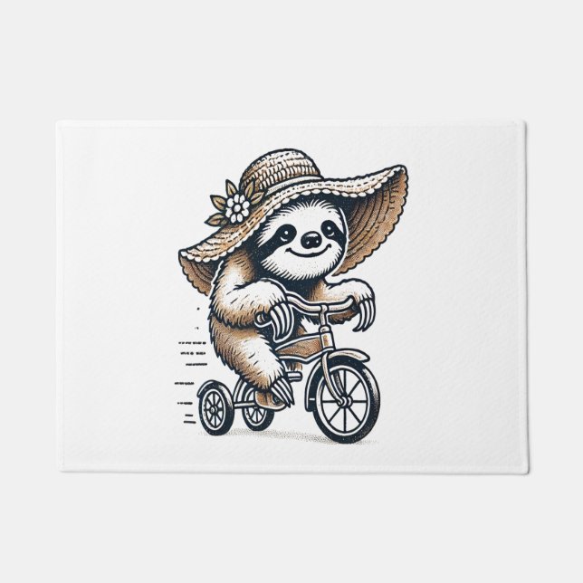 Sloth Riding Bike Fußmatte (Vorderseite)