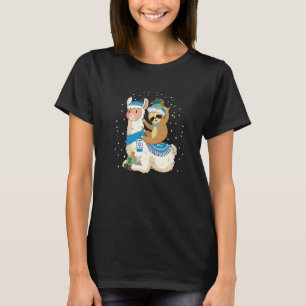 Sloth Riding Lama Happy Hanukkah Channukah Boys G T-Shirt