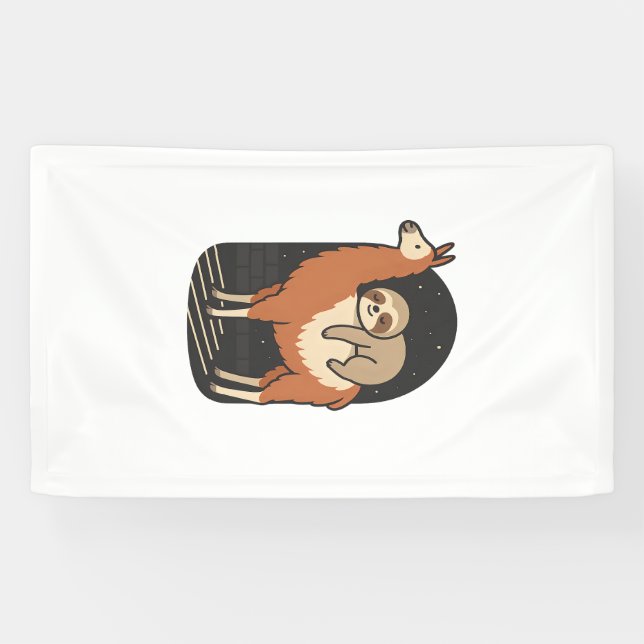 Sloth Riding Llama Banner (Horizontal)