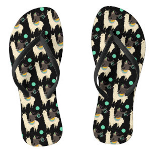 Sloth Riding Llama Geburtstag Flip Flops