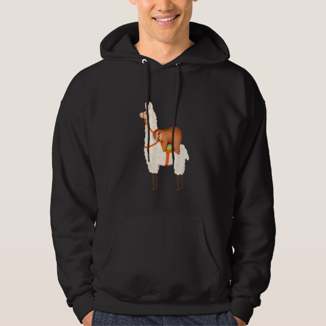 Sloth Riding Llama Hoodie (Vorderseite)