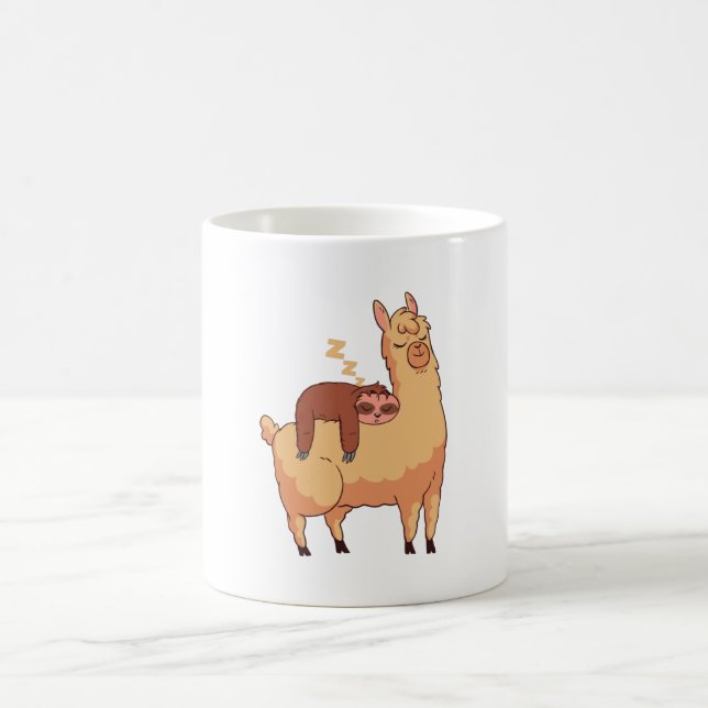 Sloth Riding Llama Kaffeetasse (Mittel)