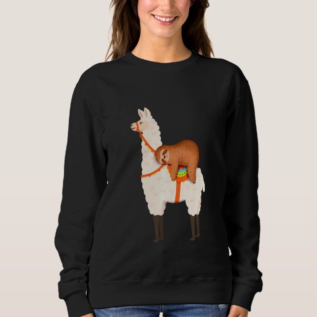 Sloth Riding Llama Sweatshirt (Vorderseite)