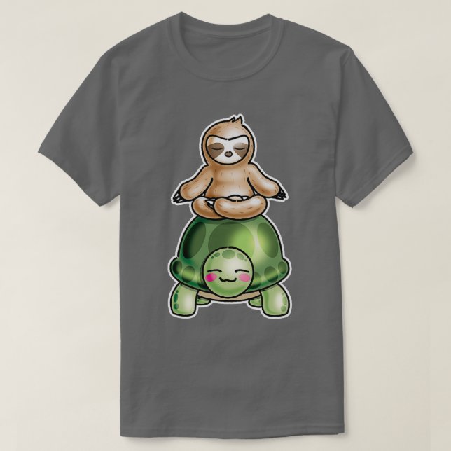 Sloth Riding Schildkröte T-Shirt (Design vorne)