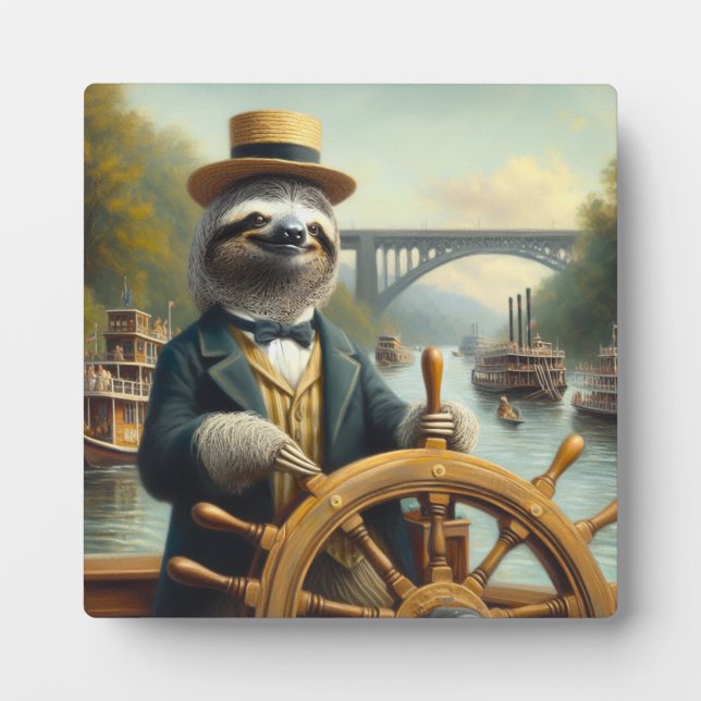 Sloth Riverboat Captain Fotoplatte (Vorderseite)