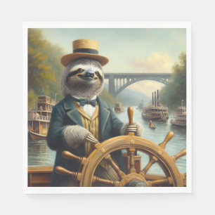 Sloth Riverboat Captain Serviette