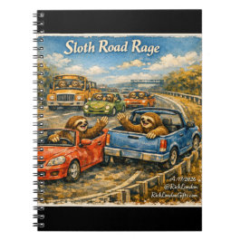 Sloth Road Rage – Rockwell‑Inspired Watercolor Car Notizblock