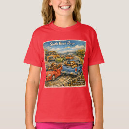 Sloth Road Rage – Rockwell‑Inspired Watercolor Car T-Shirt