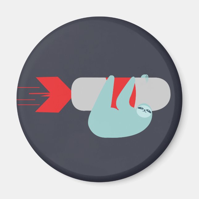 Sloth Rocket Magnet (Vorne)