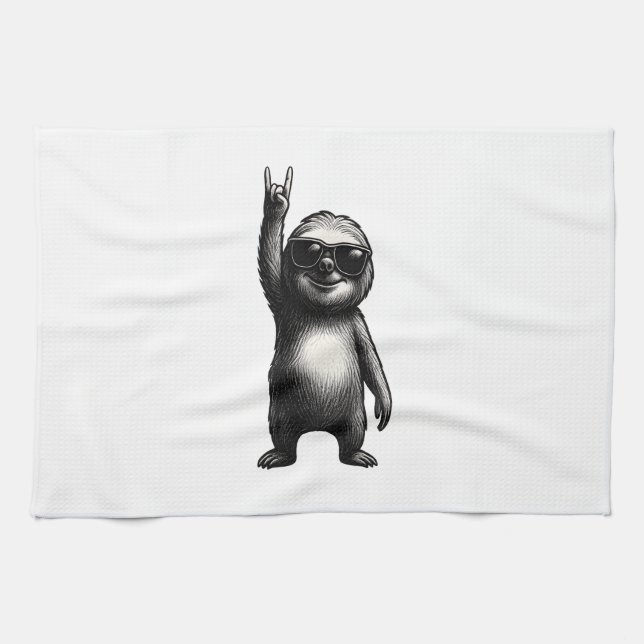 Sloth Rocking Dance Geschirrtuch (Horizontal)