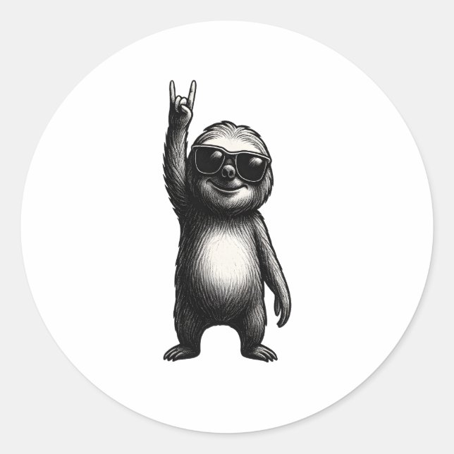 Sloth Rocking Dance Runder Aufkleber (Vorderseite)