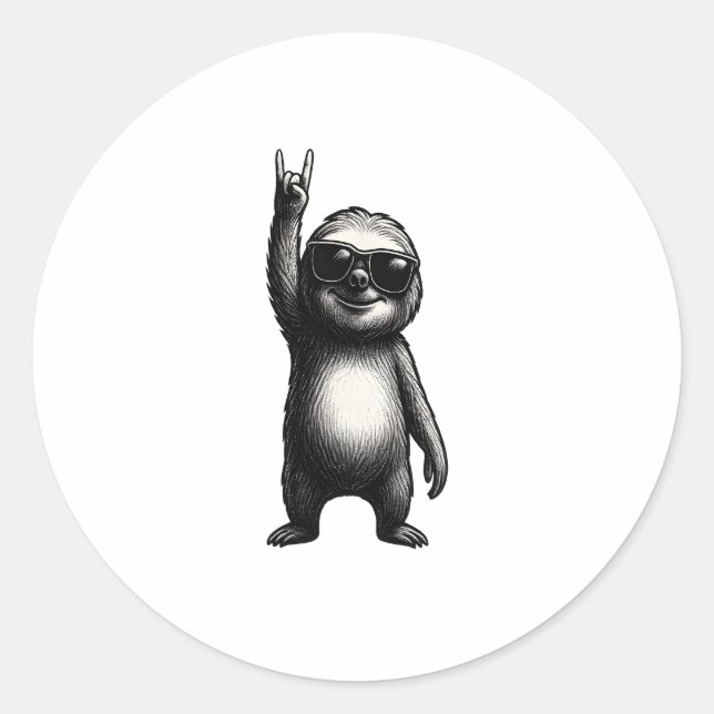 Sloth Rocking Dance Runder Aufkleber (Vorderseite)