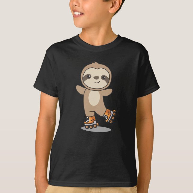 Sloth Roller Skate Funny Animals Roller Skate T-Shirt (Vorderseite)