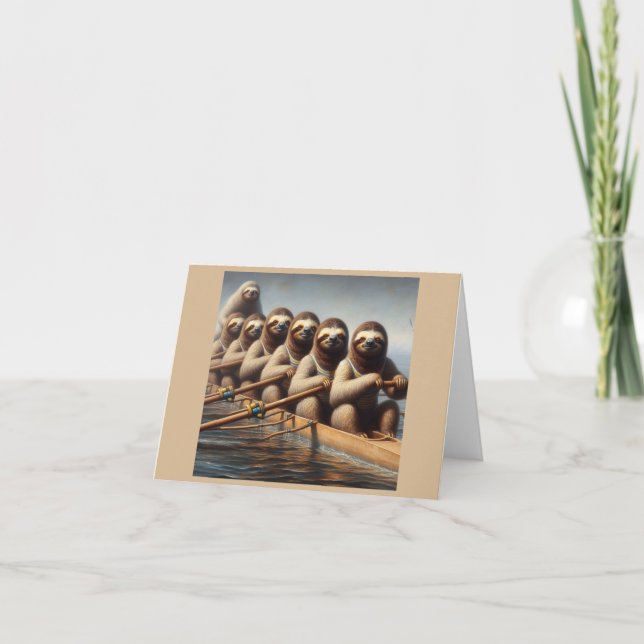 Sloth Rowing Team Karte (Vorderseite)