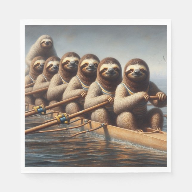 Sloth Rowing Team Serviette (Vorderseite)